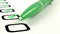 Closeup of green pen ticking a list of items 3D illustration