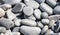 Closeup of grey pebble stones
