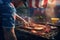 Closeup of a grill master cooking up delicious. Generative ai