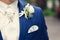 Closeup groom boutonniere