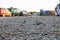 Closeup on the ground of a campsite or camping ground in the dunes of holland