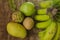 Closeup Guava Sugar-apple Sapodilla Mango Banana