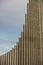 Closeup of Hallgrimskirkja Cathedral in Reykjavik, Iceland, lutheran parish church, exterior in a sunny summer day with