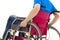 Closeup of handicapped man sitting on a wheelchair