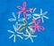 Closeup handmade embroidery floral