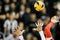 Closeup of hands and ball during the Volleyball game