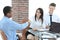 Closeup.the handshake of a businessman and investor in the office.