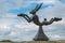 Closeup of Hare Statue at end of boardwalk, Knokke-Heist, Belgium