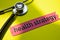 Closeup health strategy with stethoscope concept inspiration on yellow background