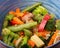 Closeup of healthy steamed vegetables