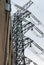 Closeup of high voltage electircal pylon cable fixtures, Chongqing, China