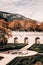 Closeup of historic gardens of the Friars belonging to the Escorial Palace in Madrid