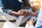 Closeup holding hands of couple senior elder retirement resting