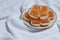 Closeup Homemade marmalade on plate. Handmade sweets