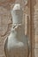 Closeup of Horus statue at ancient egyptian temple in Edfu
