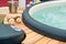 Closeup of hot tub