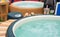 Closeup of hot tub