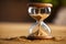 Closeup hourglass with sand. ai generative