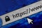 Closeup of Http Address in Web Browser in Shades of Blue