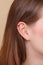 Closeup human ear with earrings