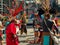 Closeup of hundreds marching during the 1st Annual Indigenous Peoples of America\'s Parade