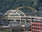 Closeup of Iconic Golden Bridges in Downtown Pittsburgh PA