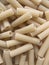 Closeup image of dry tortiglioni pasta