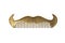 Closeup image of steel comb for beard and mustache isolated at white background