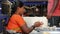 Closeup of indian lady preparing dough to make chapati or flatbread