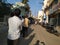 Closeup of Indian Peoples Standing in a Queue for a Mutton during Ugadi Festival near Laggere Main Road