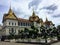 A closeup interesting view of the Grand Palace in Bangkok, Thailand. The palace has been the official residence of thai royalty