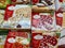 Closeup of isolated boxes Coppenrath and Wiese frozen cakes in cooling counter