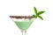Closeup isolated chocolate mint grasshopper cocktail