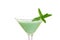 Closeup isolated grasshopper cocktail with mint