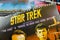 Closeup of isolated vintage vinyl record cover with soundtrack of  tv series Star Trek from the seventies