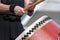 Closeup of a Japanese Taiko Drummer