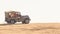 Closeup Jeep Does Sand Drag Racing in White Dunes