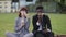 Closeup of joyful multiethnic business people, having lunch together