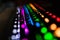 Closeup of keyboard illumination Multicolour Rainbow colors for play Games Online.