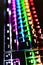 Closeup of keyboard illumination Multicolour Rainbow colors for play Games Online. backlit keyboard Concept