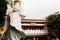 Closeup of Kuan Yin Temple at Repluse Bay in Hongkong