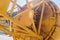 Closeup of large ocean buoy on pier