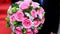 Closeup Large Wedding Bouquet of Pink Roses