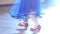 Closeup, legs of children in shoes for ballroom dancing, dancing on the floor