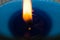 Closeup of Lighted blue candle