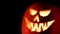 Closeup of lighted Jack OÂ´Lantern halloween pumpkin