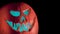 Closeup of lighted Jack OÂ´Lantern halloween pumpkin