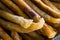 Closeup of a long sticks of Fried Lumpia or Filipino Spring Rolls