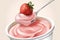 Closeup look at strawberry yogurt