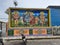 Closeup of Lord Shiva and his family painting above wall of Arkeshwara Temple, Guttalu, India